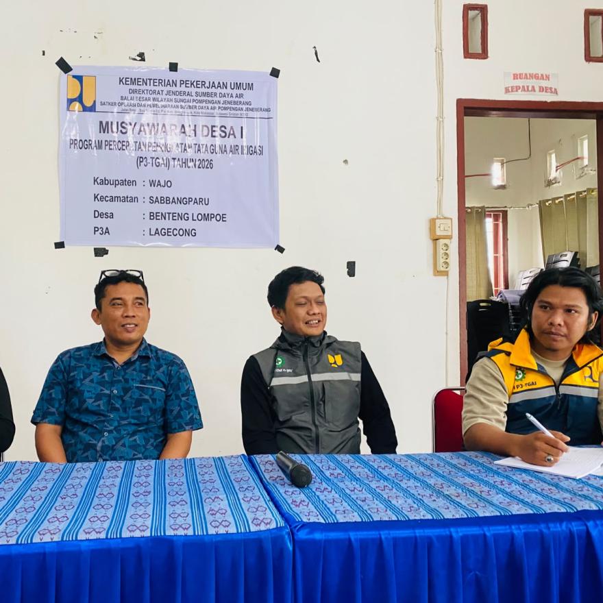 Melalui P3-TGAI 2026, Desa Benteng Lompoe Perkuat Jaringan Irigasi Demi Ketahanan Pangan